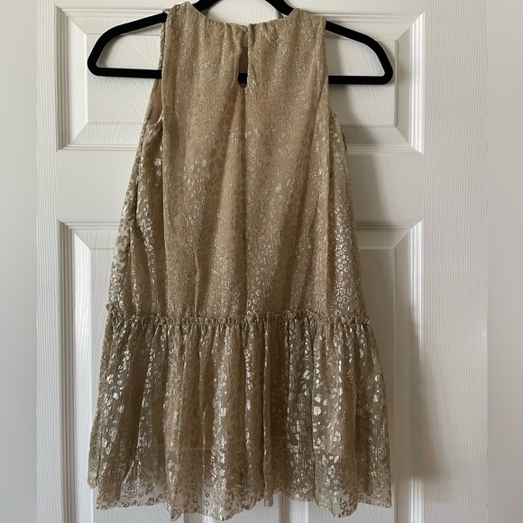 Zara Kids Collection Gold Animal Print Glittery Sleeveless Dress - Picture 4 of 8